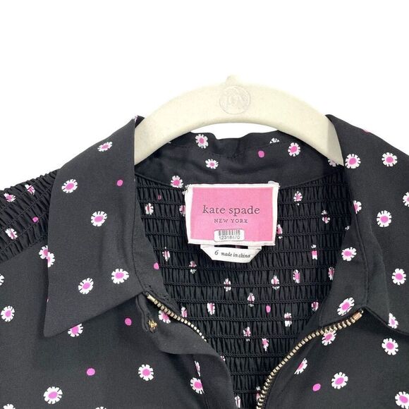 kate spade new york Daisy Dot Dress Size 6 ditsy floral sleeveless collared‎ - Picture 4 of 10